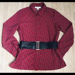 Red & Black S 10 sophisticated blouse Appleseeds’s